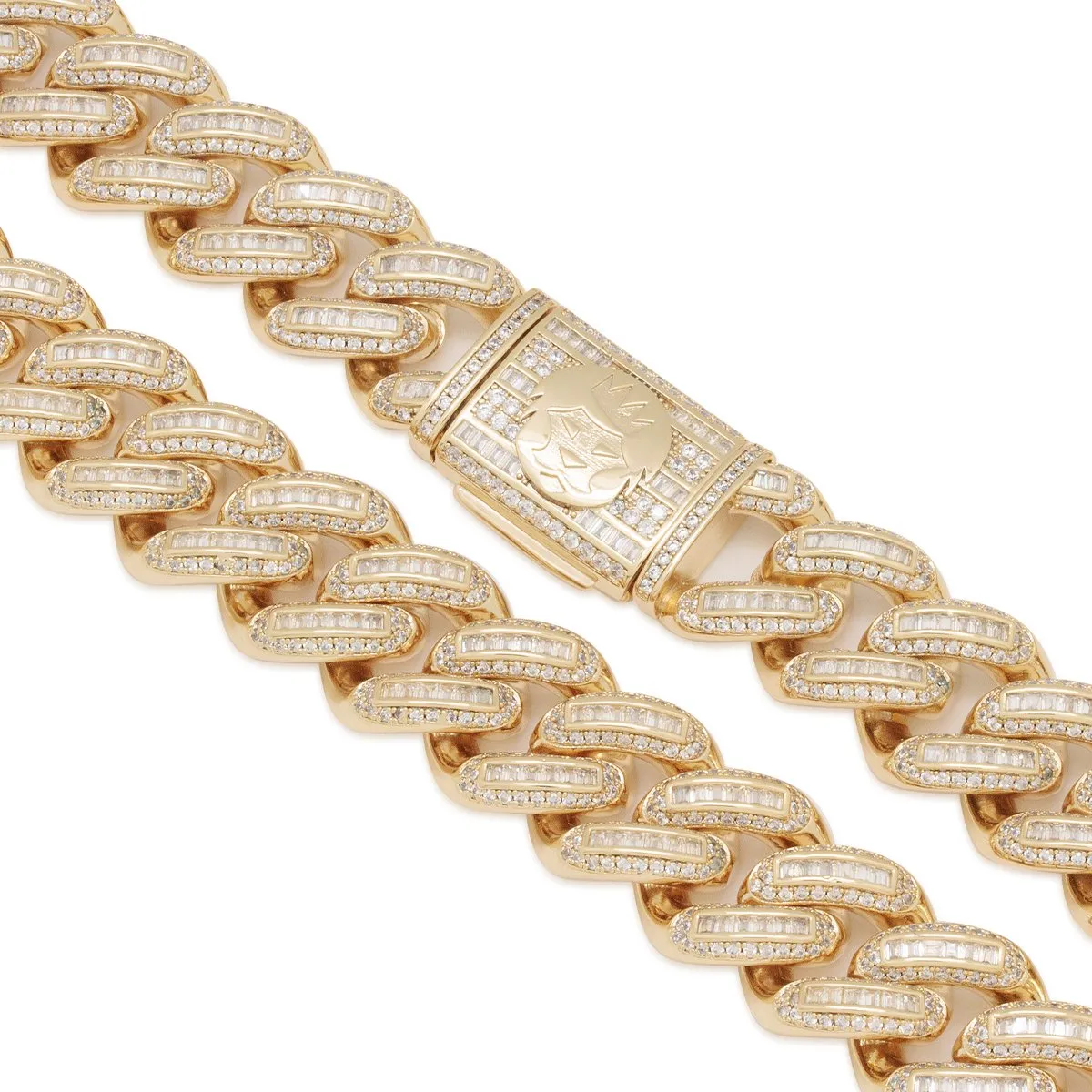 18mm Iced Baguette Miami Cuban Link Chain