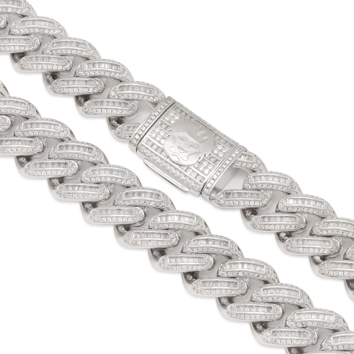 18mm Iced Baguette Miami Cuban Link Chain