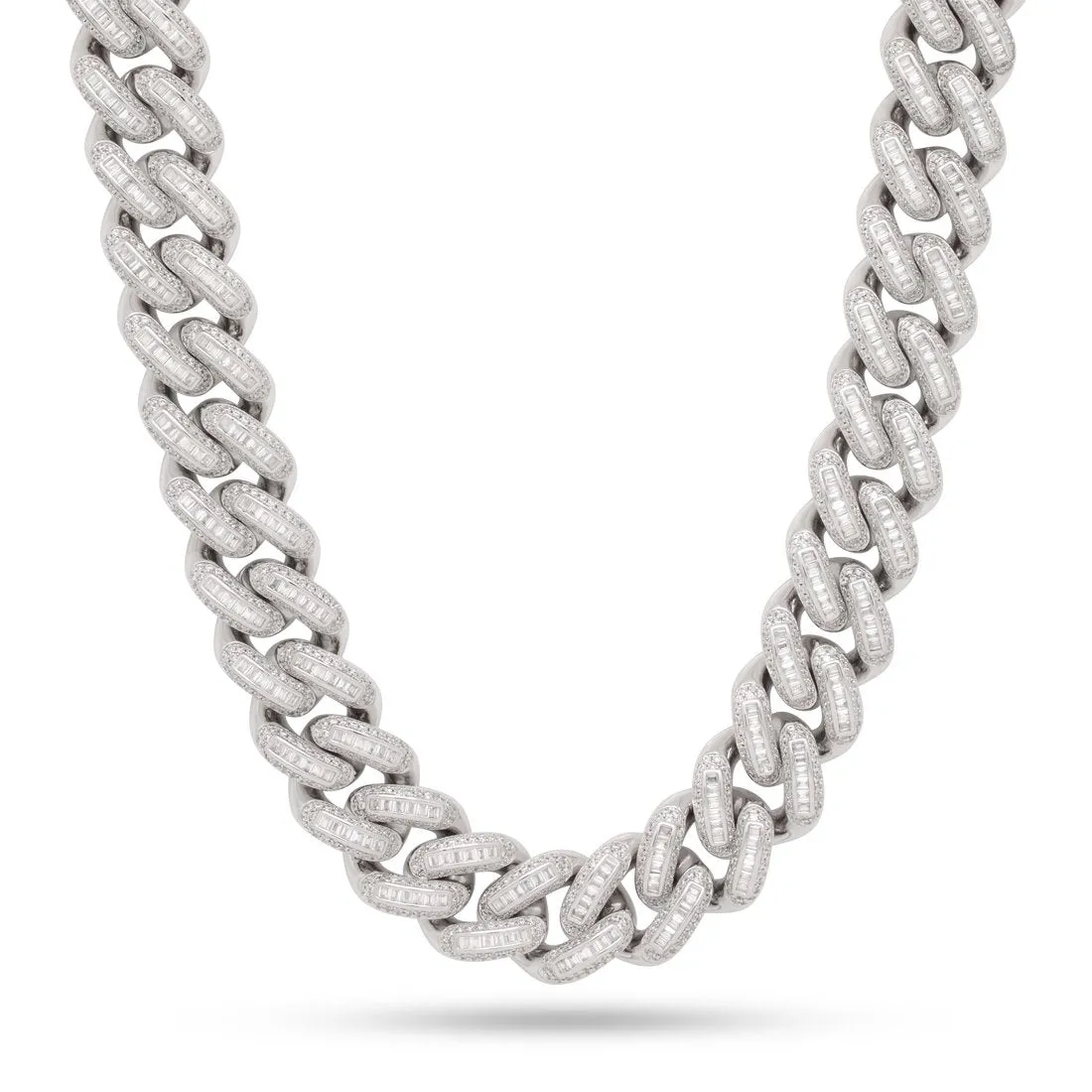 18mm Iced Baguette Miami Cuban Link Chain
