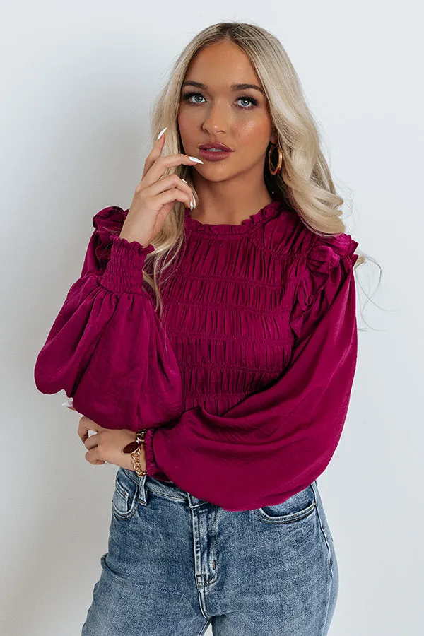 Always On Time Smocked Top In Orchid