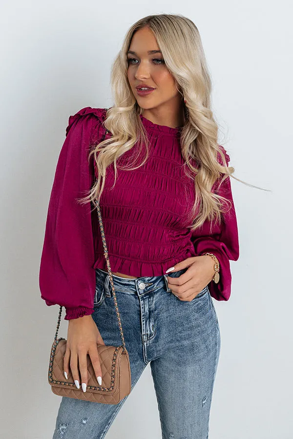 Always On Time Smocked Top In Orchid