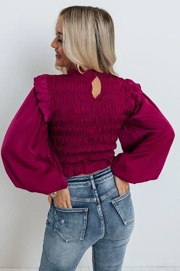 Always On Time Smocked Top In Orchid