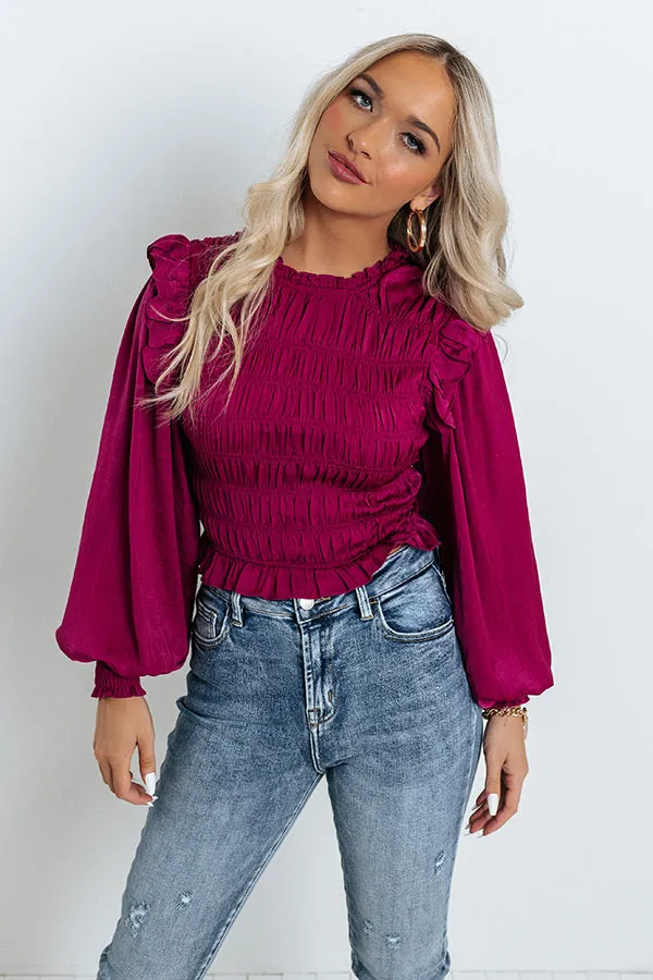 Always On Time Smocked Top In Orchid