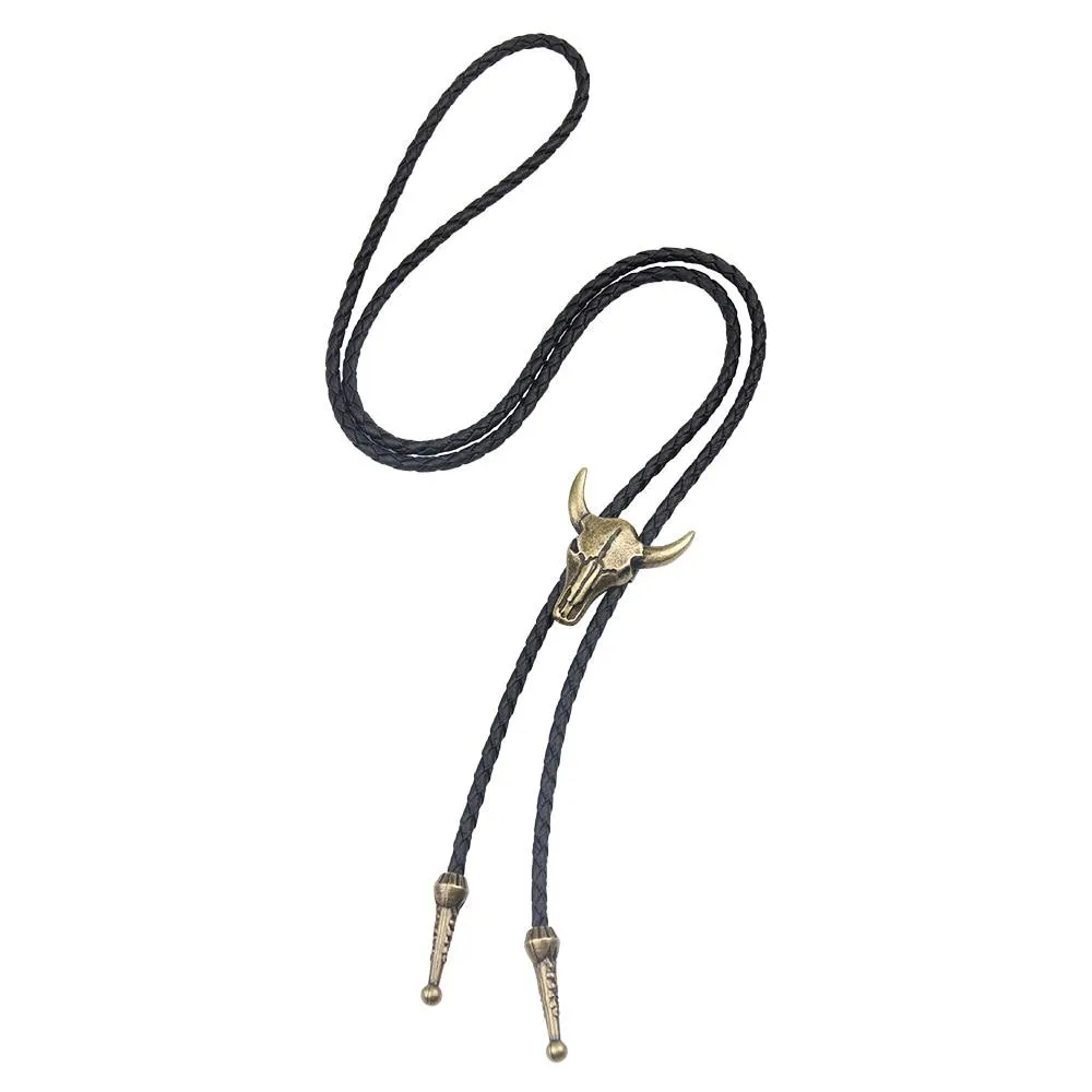 Bull Skull Head Bolo Tie