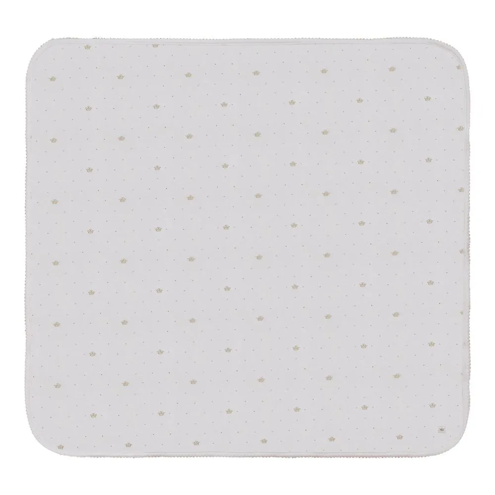 Charlotte & George White Gold Scallop Stitch Blanket
