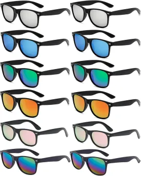 Eyegla 8/12/18 Pack Neon Sunglasses Bulk Colorful Multipack Party Sunglasses Retro Glasses Party Favor for Adult Men Women
