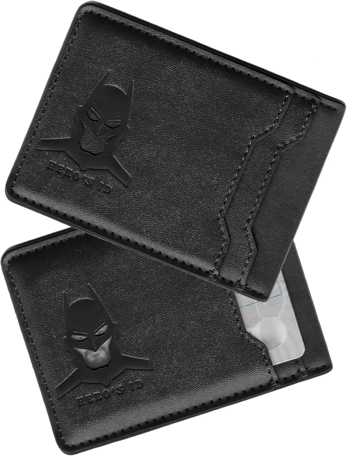 Hero's ID Leather Bat Wallet for Men Personalized Gift for Husband Unique Birthday Holiday Gift for Him Best for Anniversary and Christmas