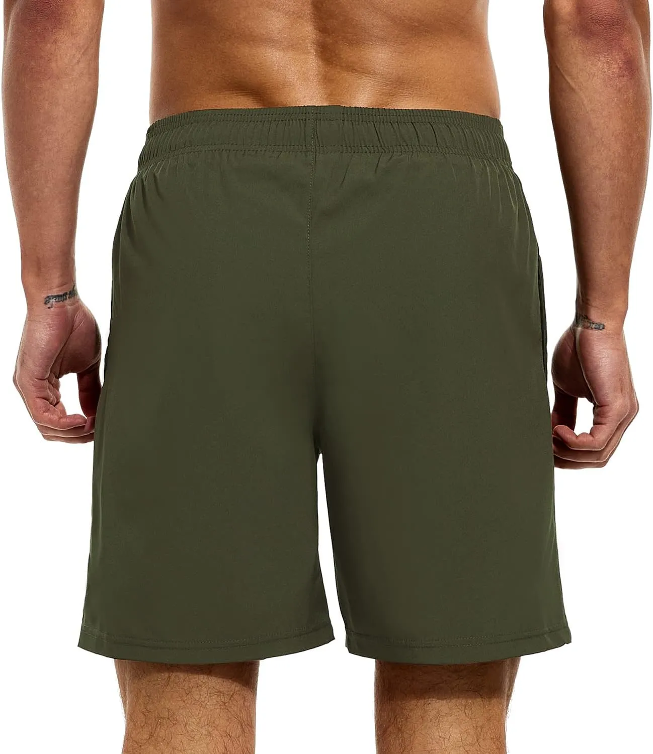 HODOSPORTS Mens Swimsuit Trunks 7" Quick-Dry Swim Shorts with Compression Liner and Zipper Pockets