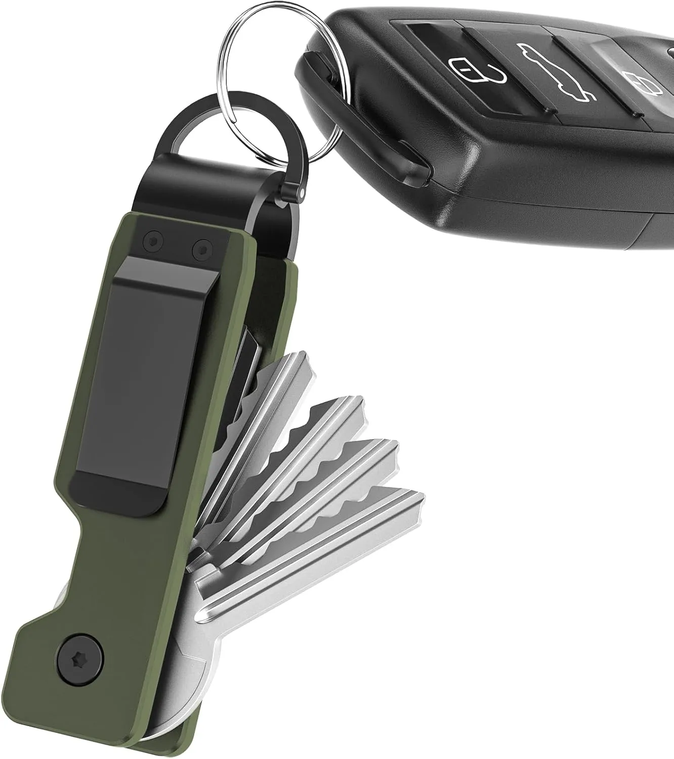 Key Organizer For Men - Compact Metal Key Holder | Minimalist Innovative Keyholder | Smart Keychain Secures 1-5 Keys