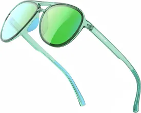 Lasiyanor Lightweight TAC Polarized Tinted Classic Vintage Retro 70s Sunglasses, TR-90 Frame for Women Men, UV 400 Protection
