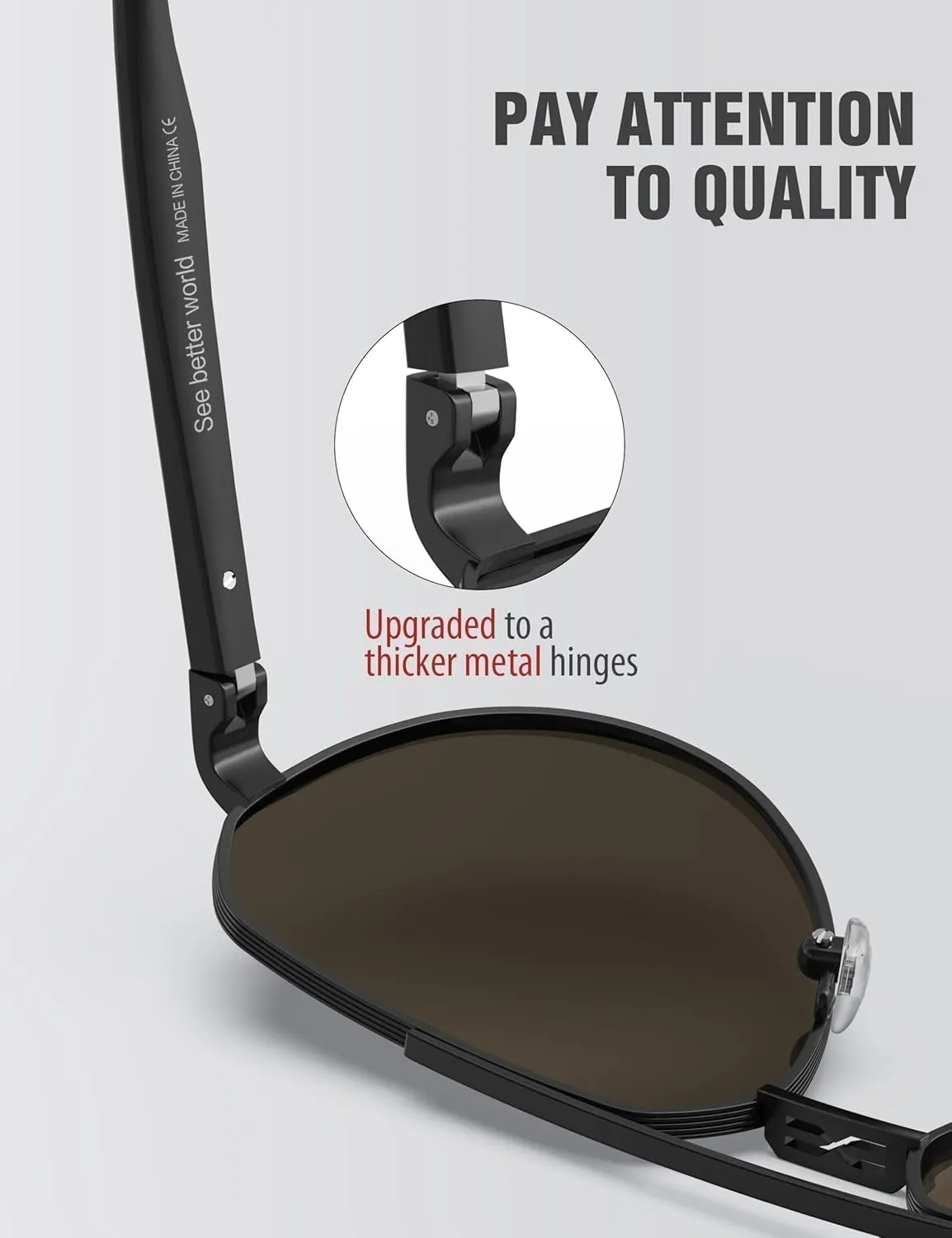 LUENX Aviator Sunglasses for Men Polarized Pilot Shades UV400 Sun Glasses with Accessories
