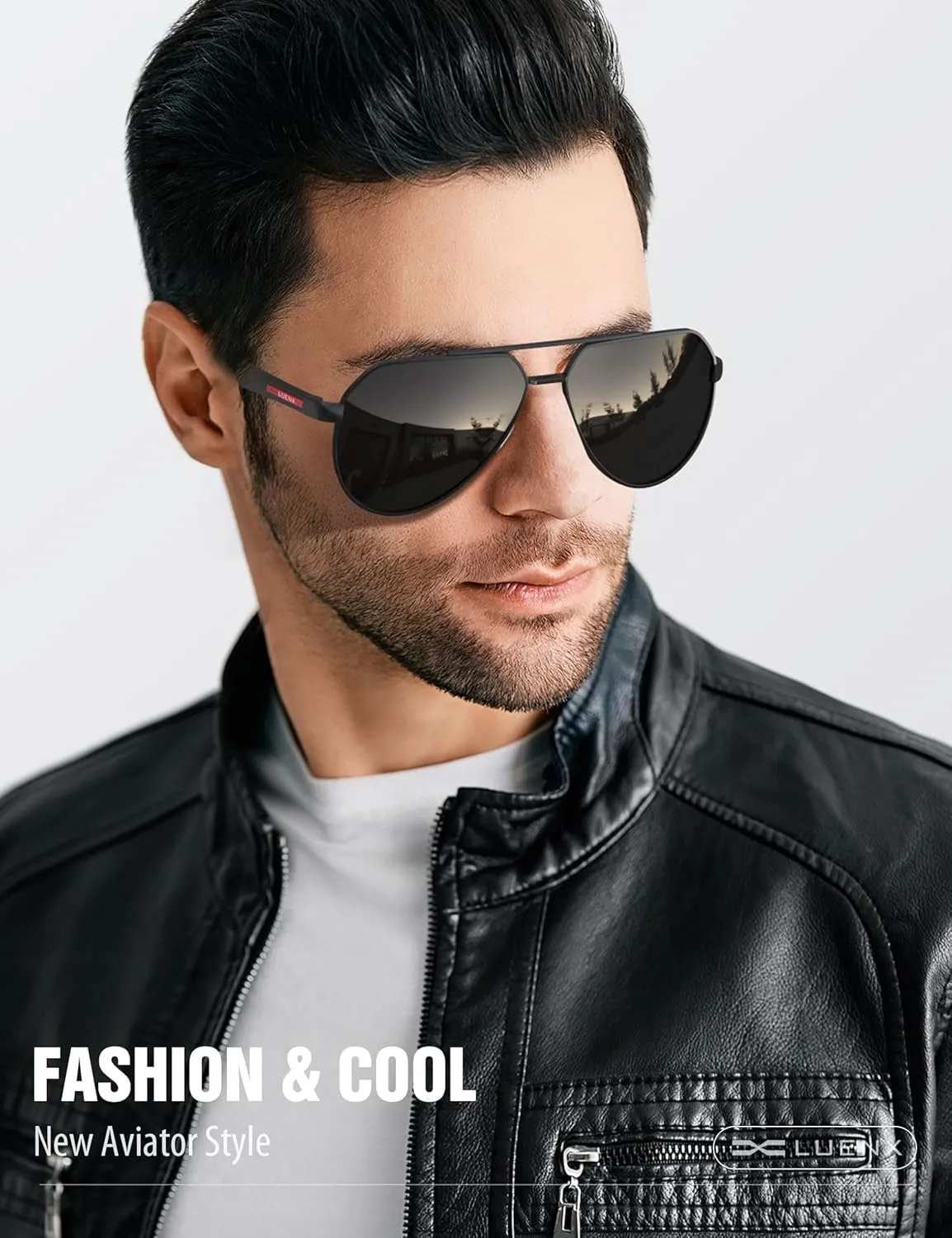 LUENX Aviator Sunglasses for Men Polarized Pilot Shades UV400 Sun Glasses with Accessories