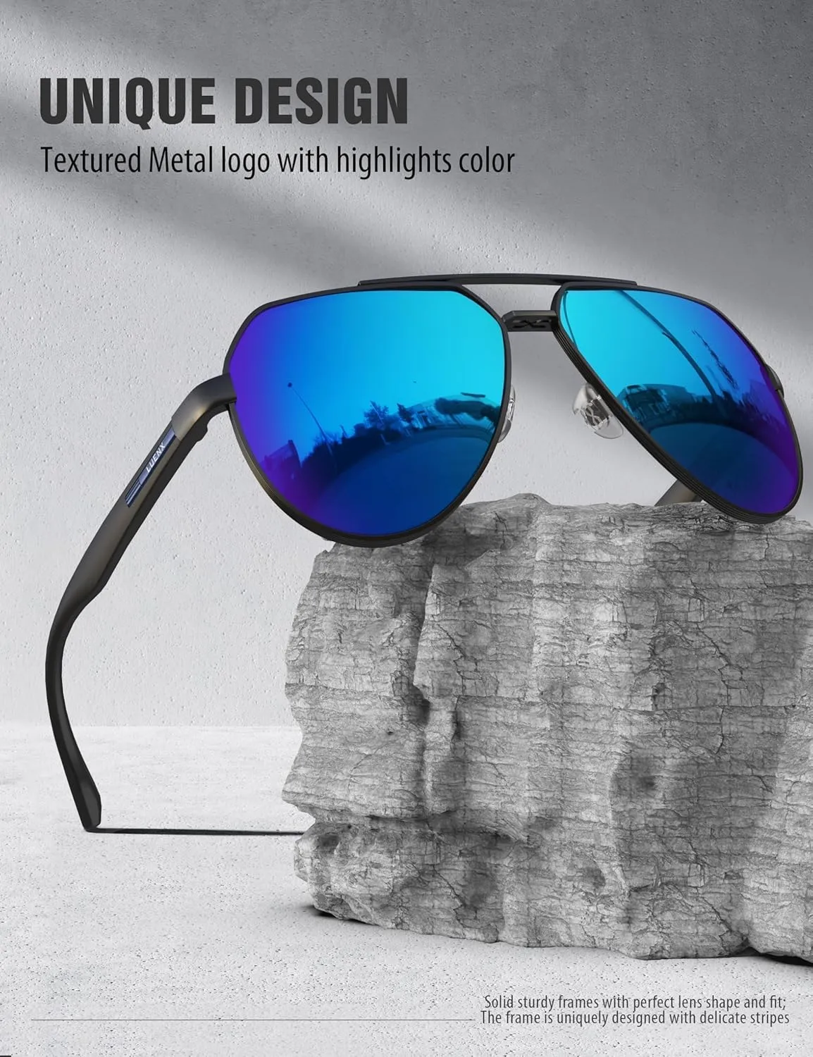 LUENX Aviator Sunglasses for Men Polarized Pilot Shades UV400 Sun Glasses with Accessories