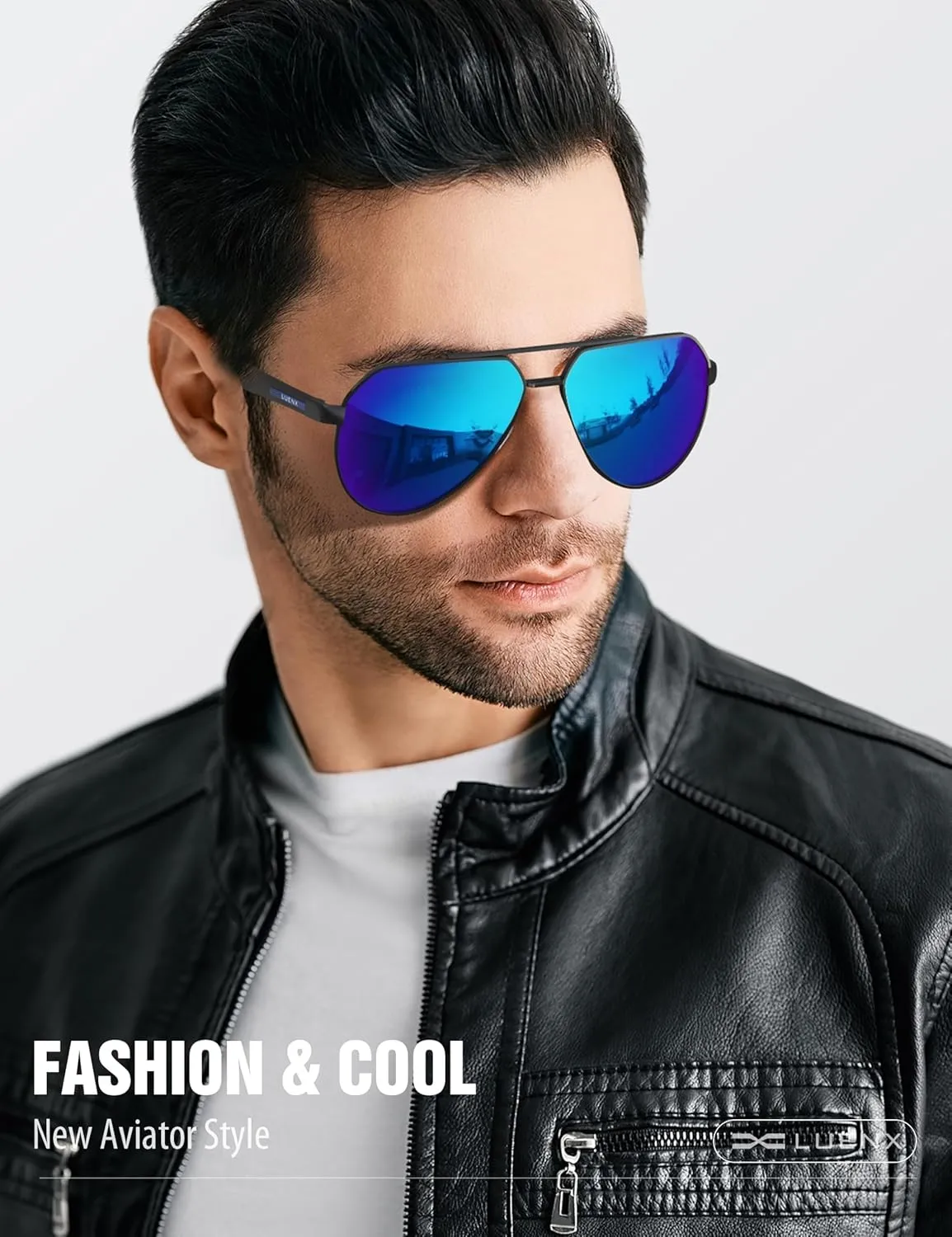 LUENX Aviator Sunglasses for Men Polarized Pilot Shades UV400 Sun Glasses with Accessories