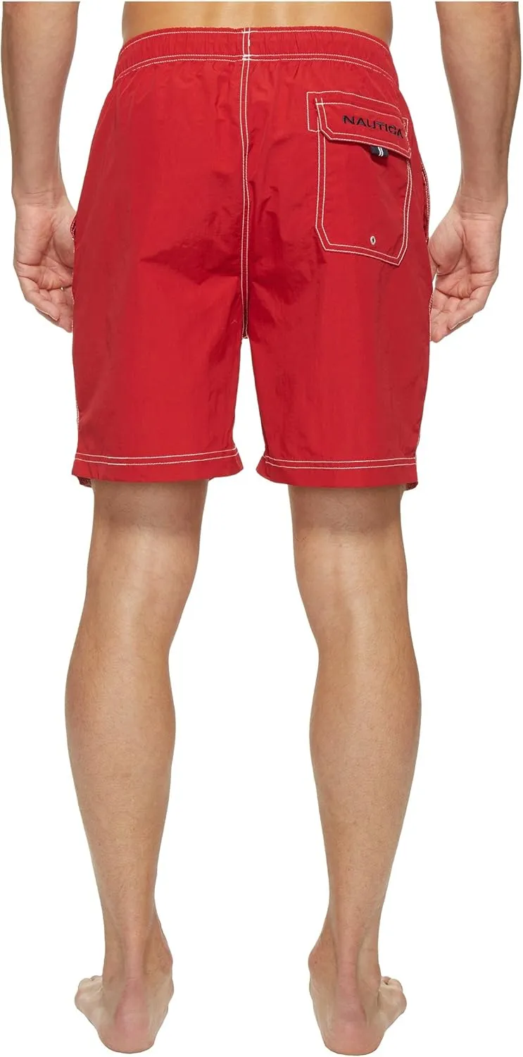 Nautica Men's Solid Quick Dry Classic Logo Swim-Trunk