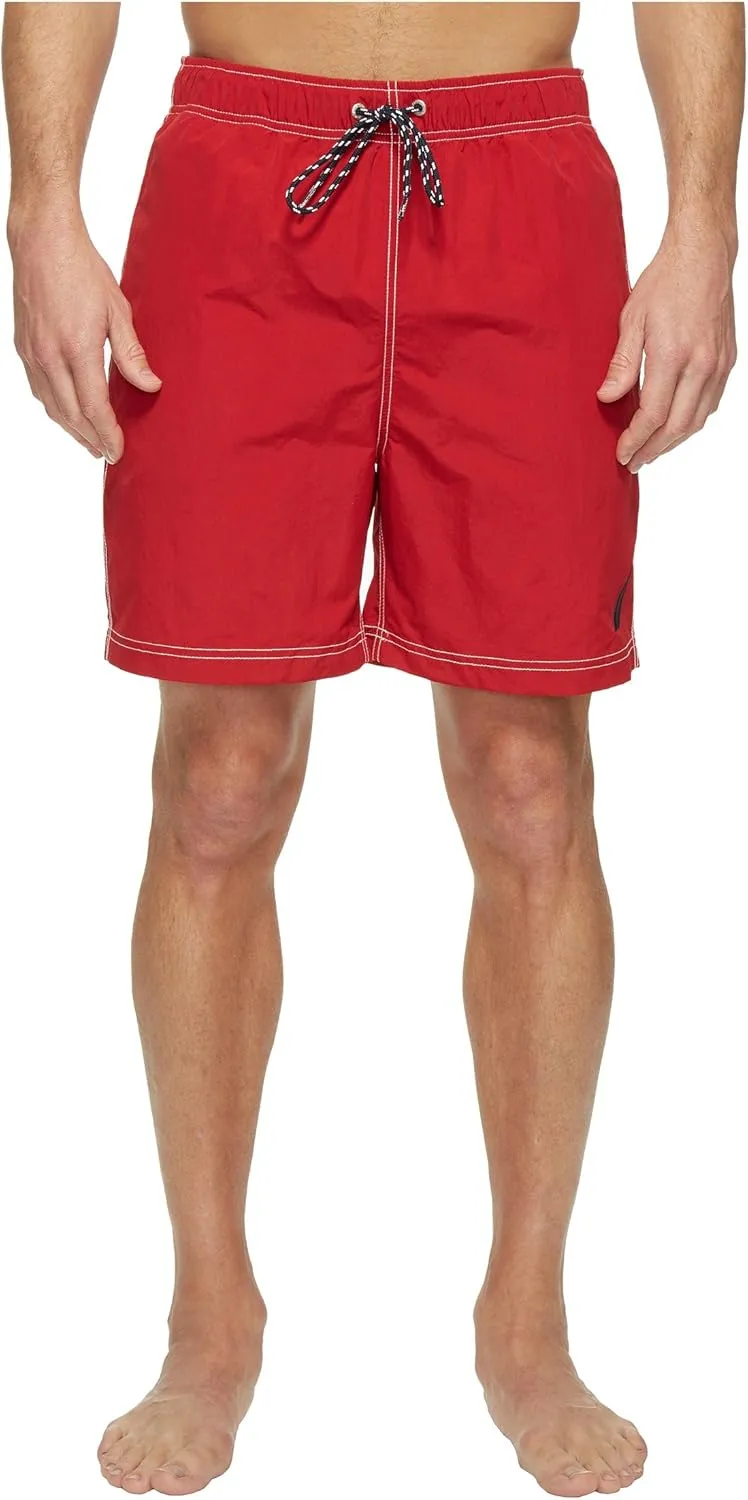 Nautica Men's Solid Quick Dry Classic Logo Swim-Trunk