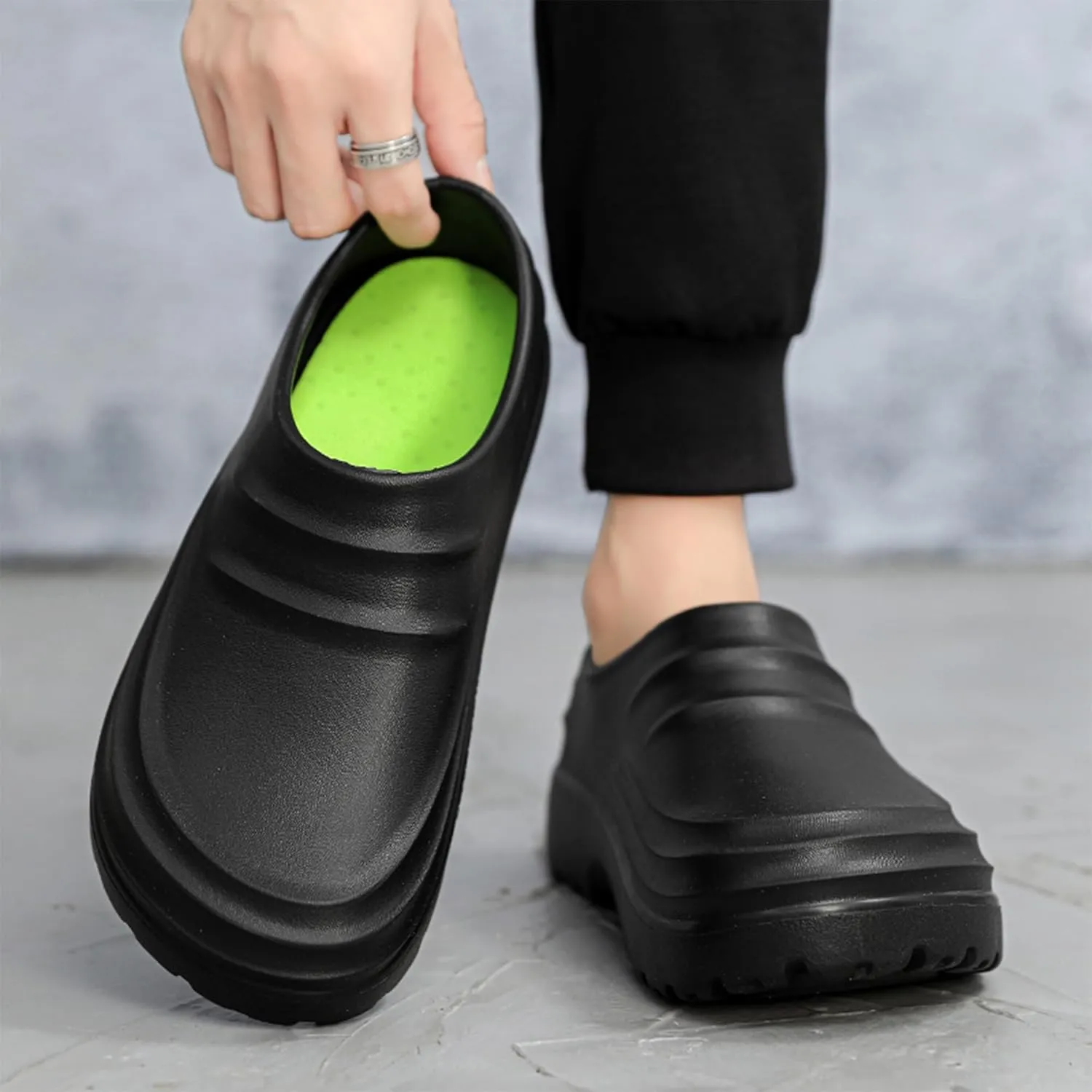 Non Slip Work Shoes for Women Men, Waterproof Slip Resistant Chef Clogs Shoes for Unisex-Adult, Ideal for Kitchen Garden Beach