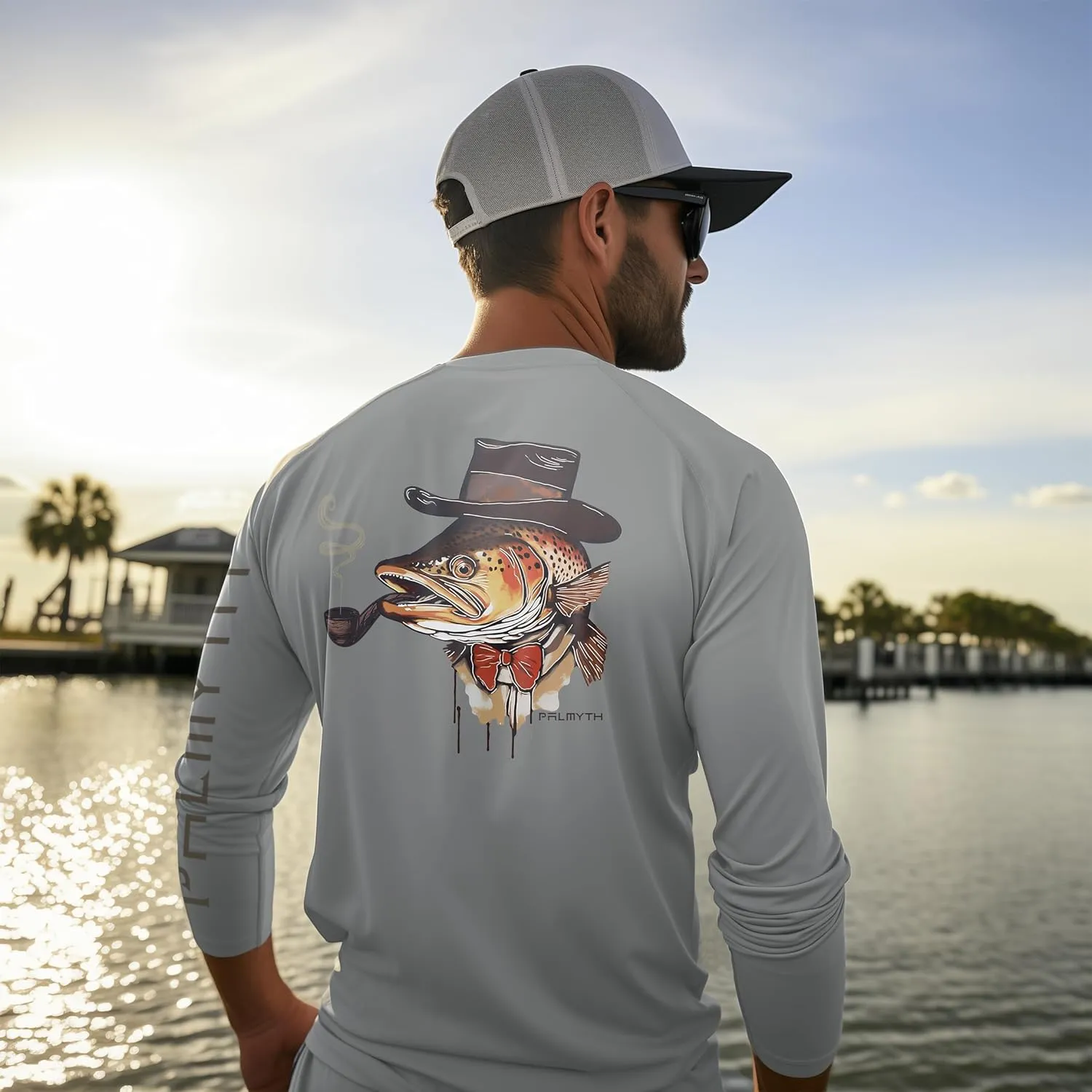 Palmyth Fishing Shirts for Men Long Sleeve UPF 50  T Shirt Sun Protection Tee