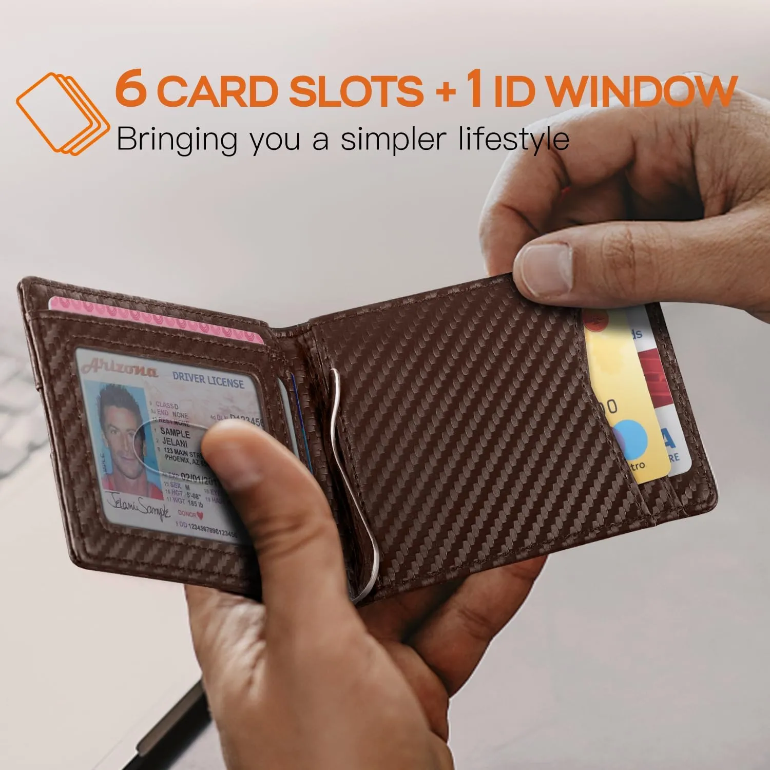 RUNBOX Slim Wallet for Men Genuine Leather RFID Blocking Bifold Minimalist Front Pocket Mens Wallet with Money Clip Thin Gift Box