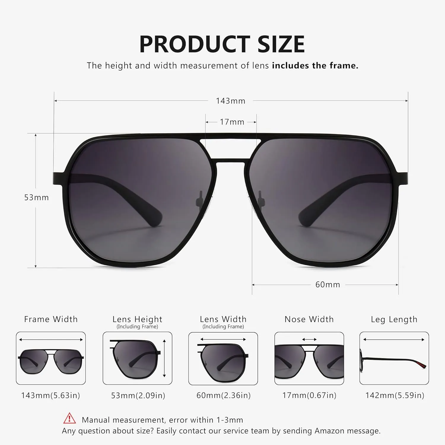 SUNGAIT Polygon Aviator Sunglasses for Men Polarized Trendy Square Sun Glasses Retro Pilot Shades UV Protection