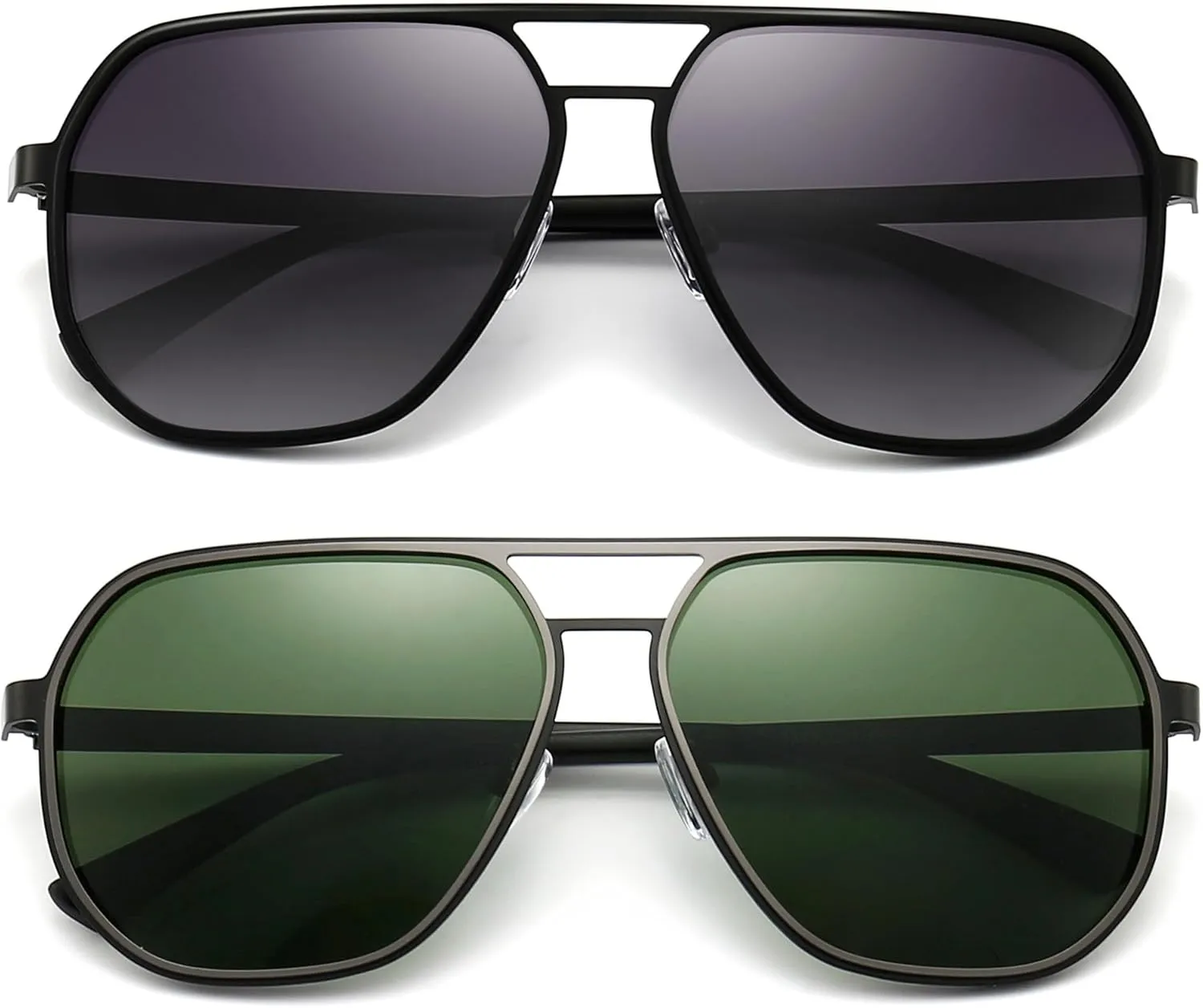 SUNGAIT Polygon Aviator Sunglasses for Men Polarized Trendy Square Sun Glasses Retro Pilot Shades UV Protection