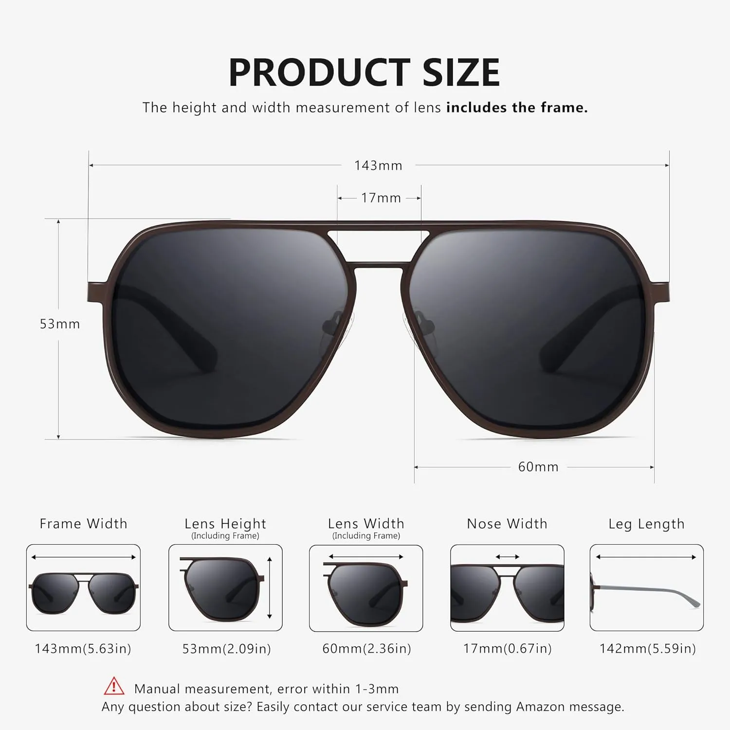SUNGAIT Polygon Aviator Sunglasses for Men Polarized Trendy Square Sun Glasses Retro Pilot Shades UV Protection