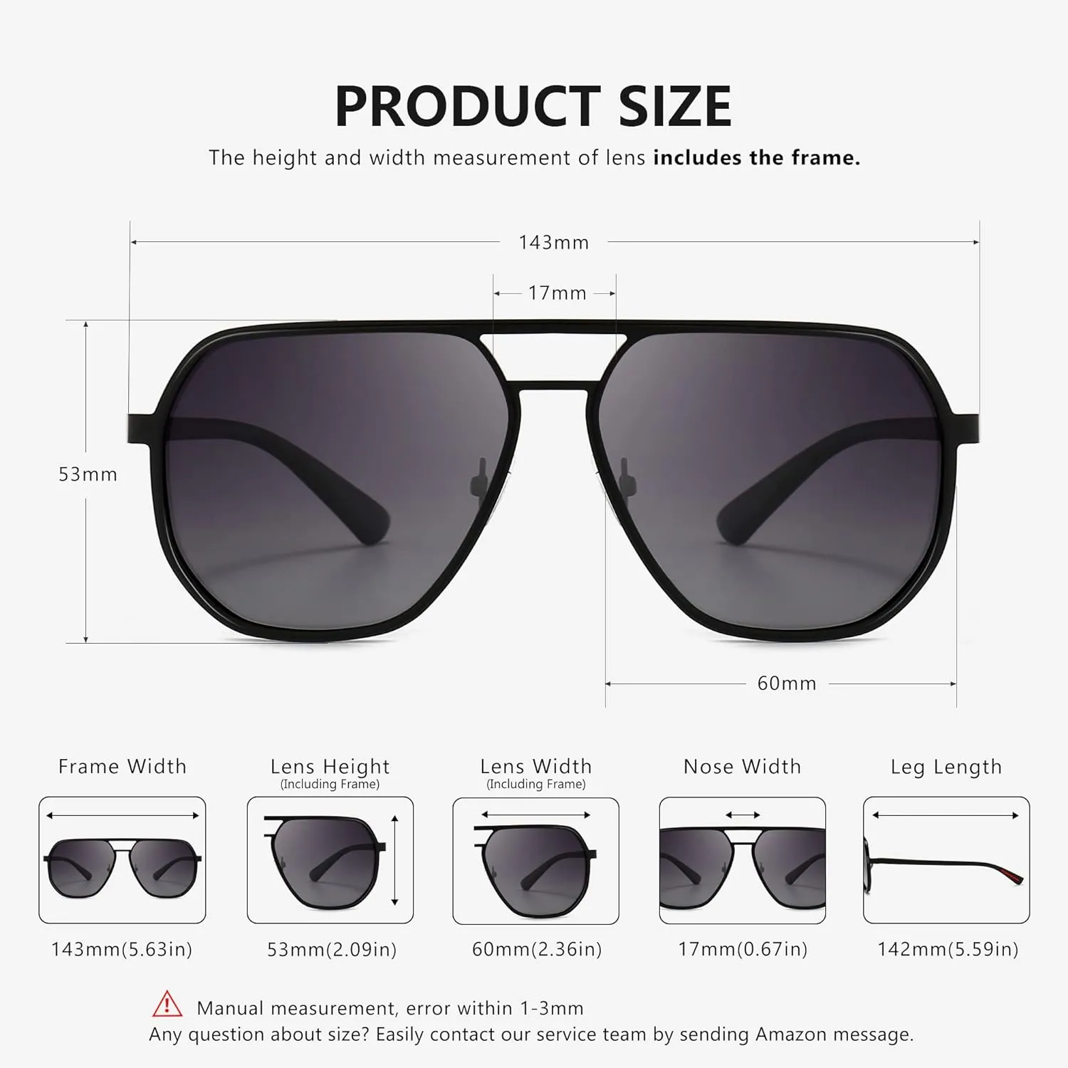 SUNGAIT Polygon Aviator Sunglasses for Men Polarized Trendy Square Sun Glasses Retro Pilot Shades UV Protection