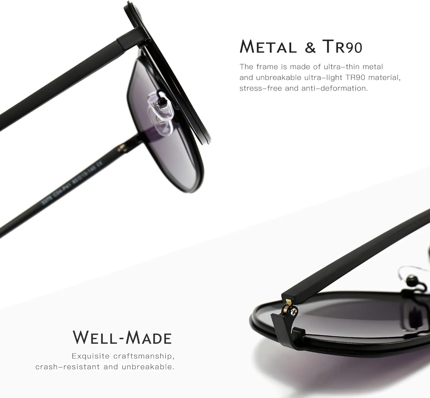SUNGAIT Polygon Aviator Sunglasses for Men Polarized Trendy Square Sun Glasses Retro Pilot Shades UV Protection