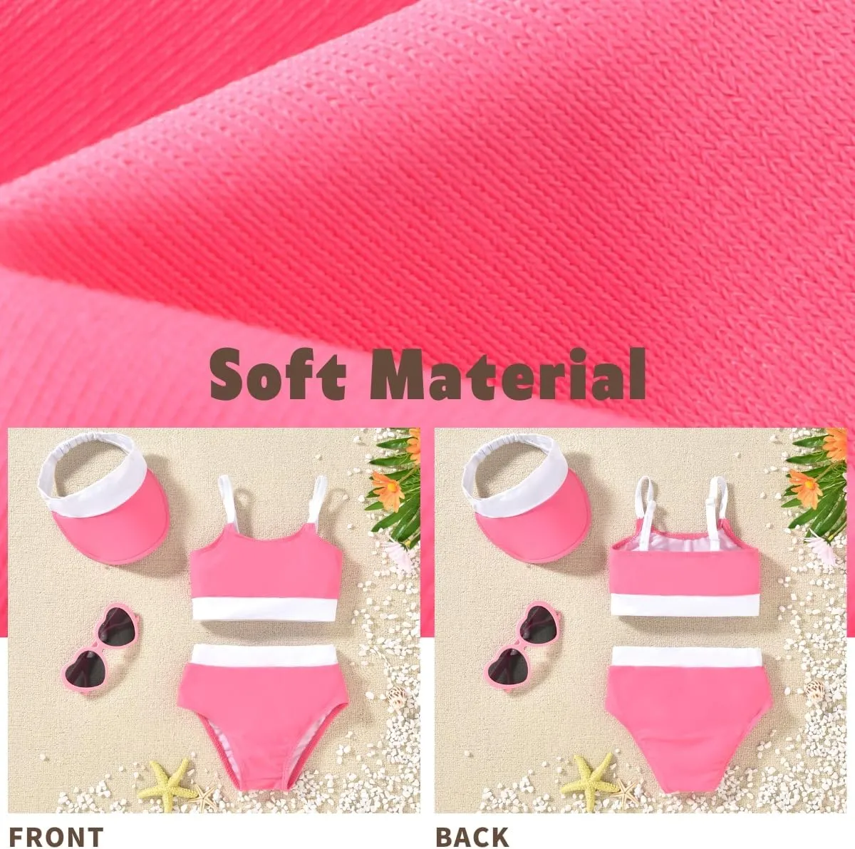 Toddler Girls Bikini Adjustable Swimsuit for 1-4 Years Old