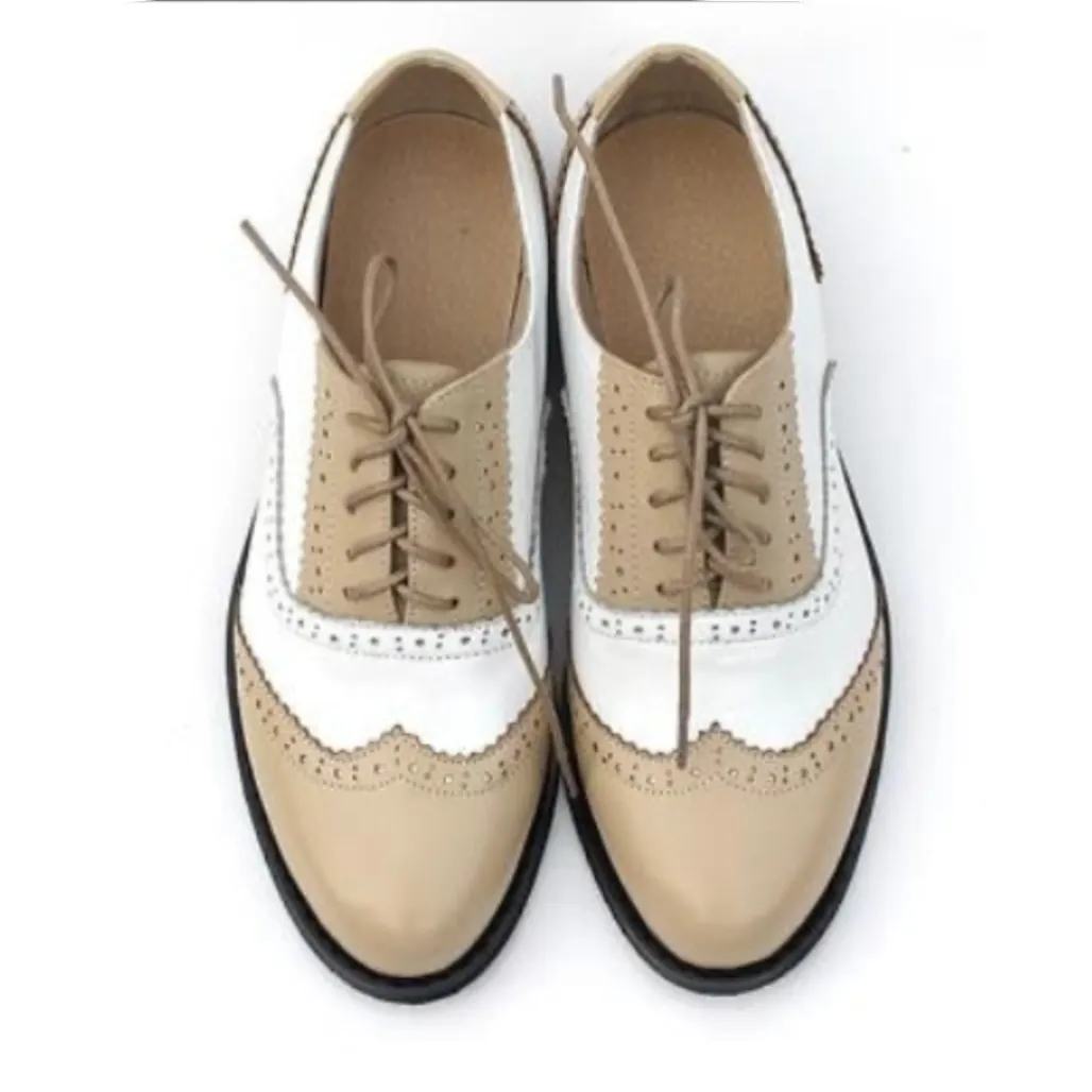 Vintage Genuine Leather Oxford Brogues Shoes