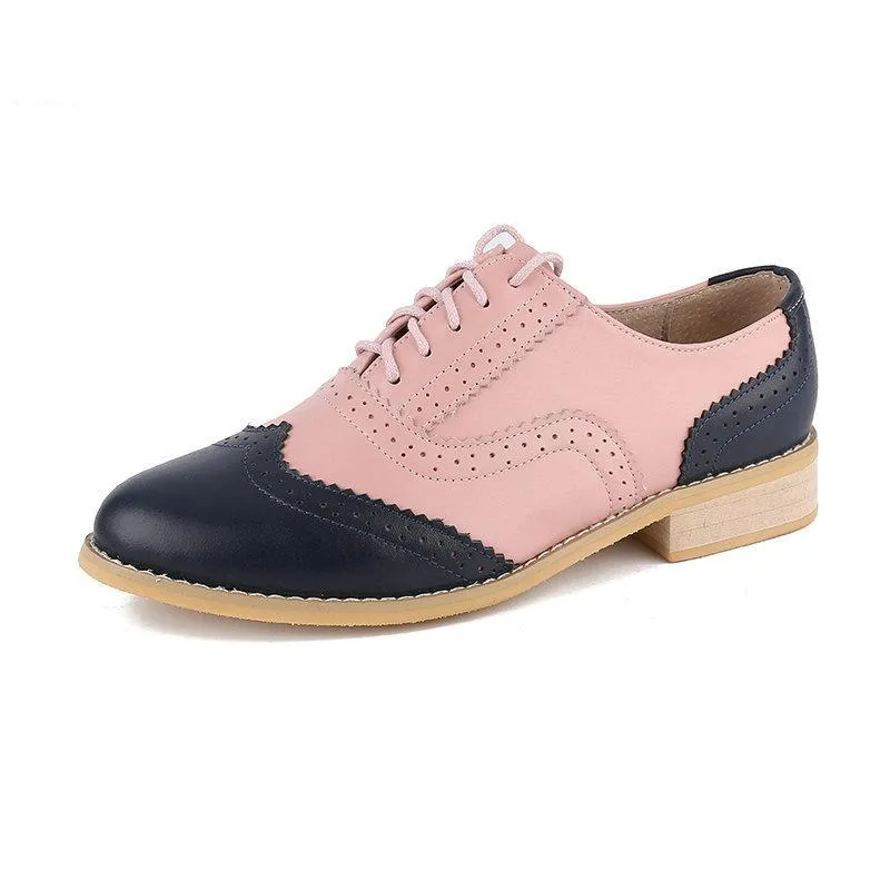 Vintage Genuine Leather Oxford Brogues Shoes