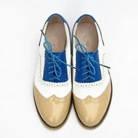 Vintage Genuine Leather Oxford Brogues Shoes