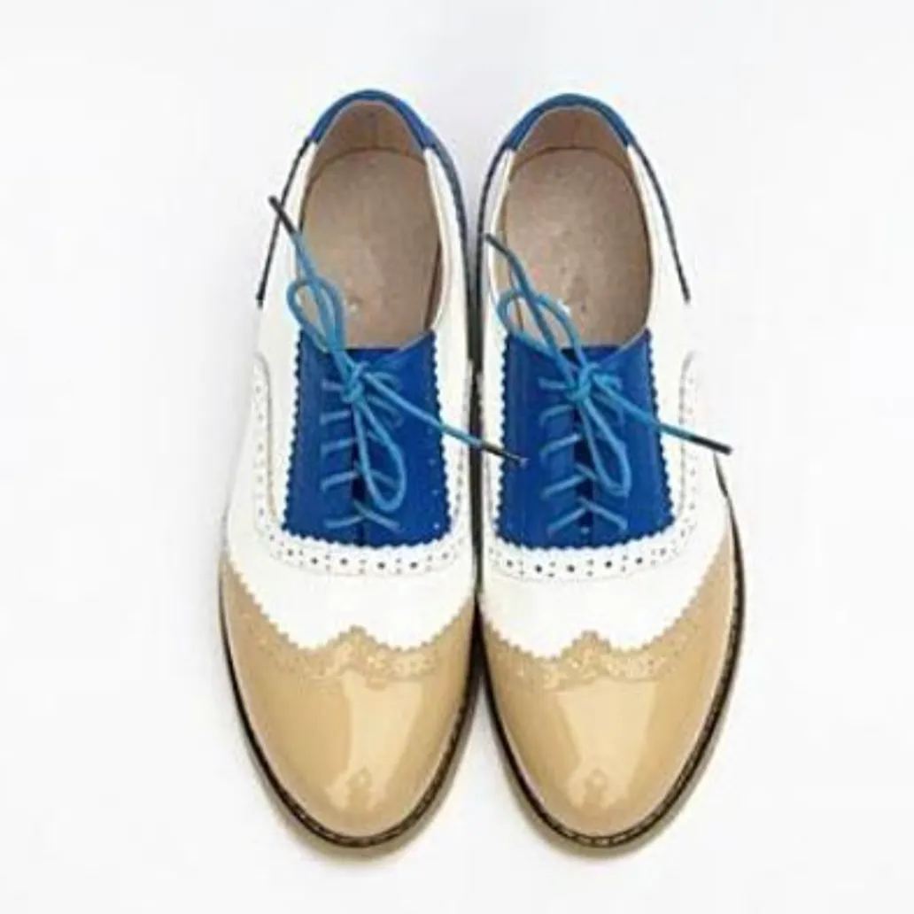 Vintage Genuine Leather Oxford Brogues Shoes