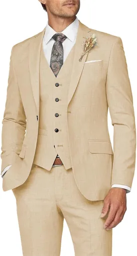 Wangyue Mens Suit 3 Piece Slim Fit Suit for Men Formal Business Suit Wedding Groom Prom Tuxedo Dinner Party